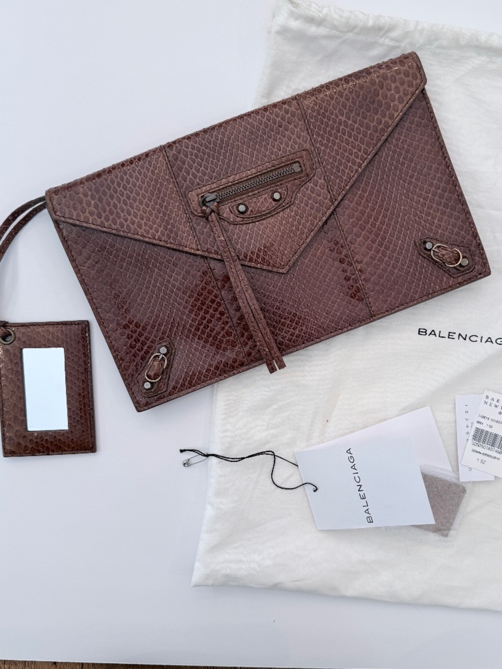 Vintage Balenciaga Python Papier Clutch
